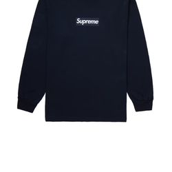 Supreme Box Logo Long Sleeve Navy Size Medium