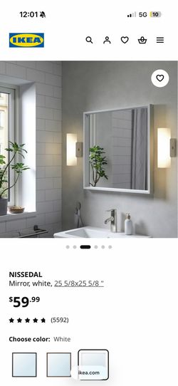 White vanity mirror