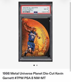 1998 Metal Universe Planet Metal Die-Cut #7PM Kevin Garnett PSA 8 (NM-MT)