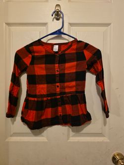 Carter's Girls Red Plaid Top Size 5T
