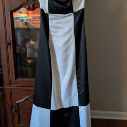 Black And White Strapless Formal Gown Size 12