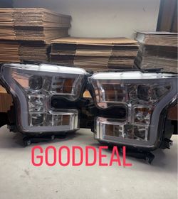 2015-2017 Chrome Dual Square white led bar Projector Headlights For Ford F150 f-150 head light lamp