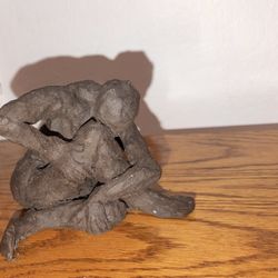 VINTAGE BRONZE NUDE FIGURINE STATUE MID CENTURY SCULPTURE 7 in