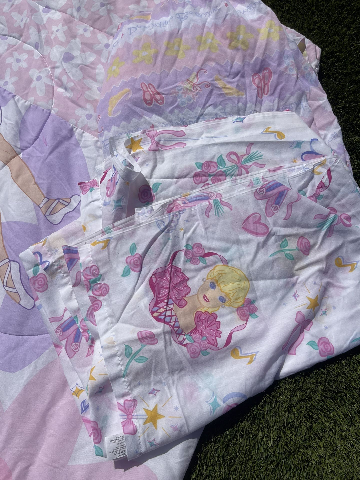 Vintage Barbie Dreamtime Princess Girls Bedding Bedroom Set - Twin Comforter, Sheets, Curtains