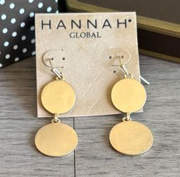Elegant Gold Tone Dangle Earrings 