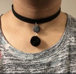 Black choker with dangle charm