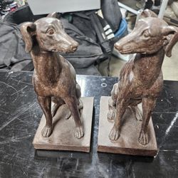 Greyhound Dog Statue Set