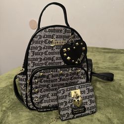 Juicy Couture mini backpack w matching wallet🖤