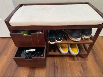 Small entryway shoe bench