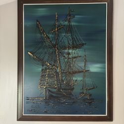 Lee Reynolds, Vanguard Studios Ind. 1967, Nautical Painting Sailboat Mid Century