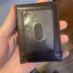 Brown Leather Money Clip Wallet