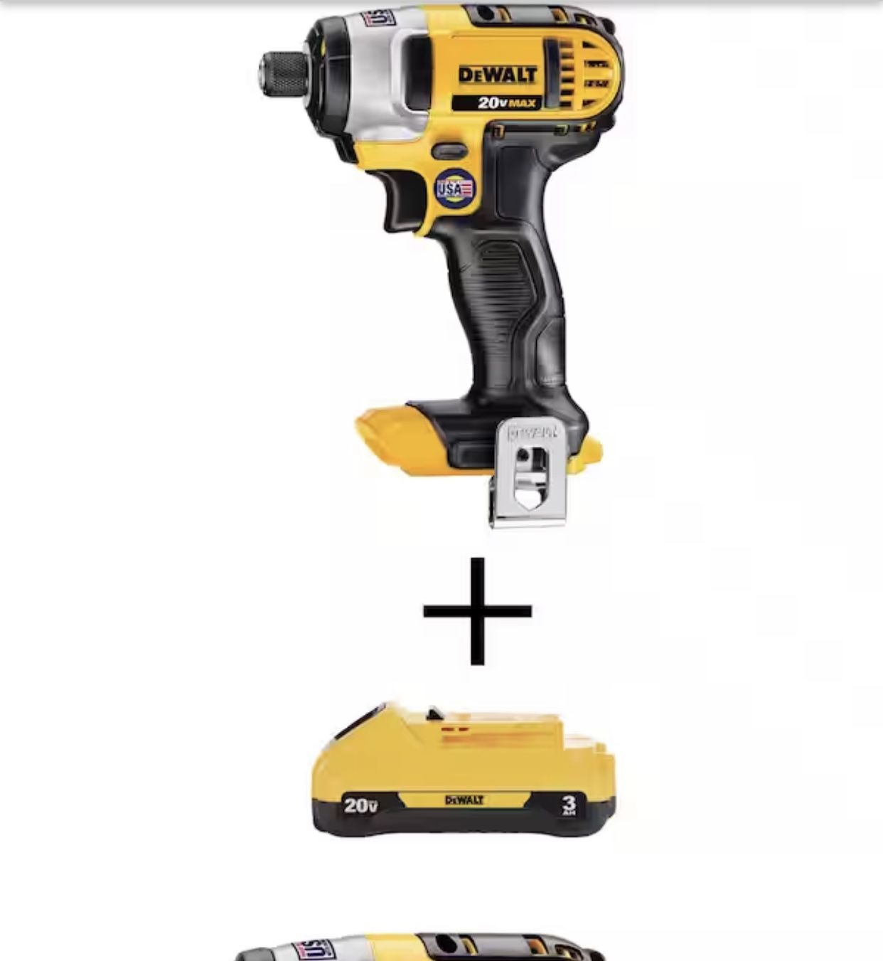 DEWALT 20V MAX Lithium-Ion Cordless 1/4 in. Impact Driver with 20V MAX 3.0 Ah Compact Lithium-Ion Battery Pack