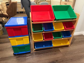 Storage Organizer and 3 Drawer Organizer Cart. 4 Tie
