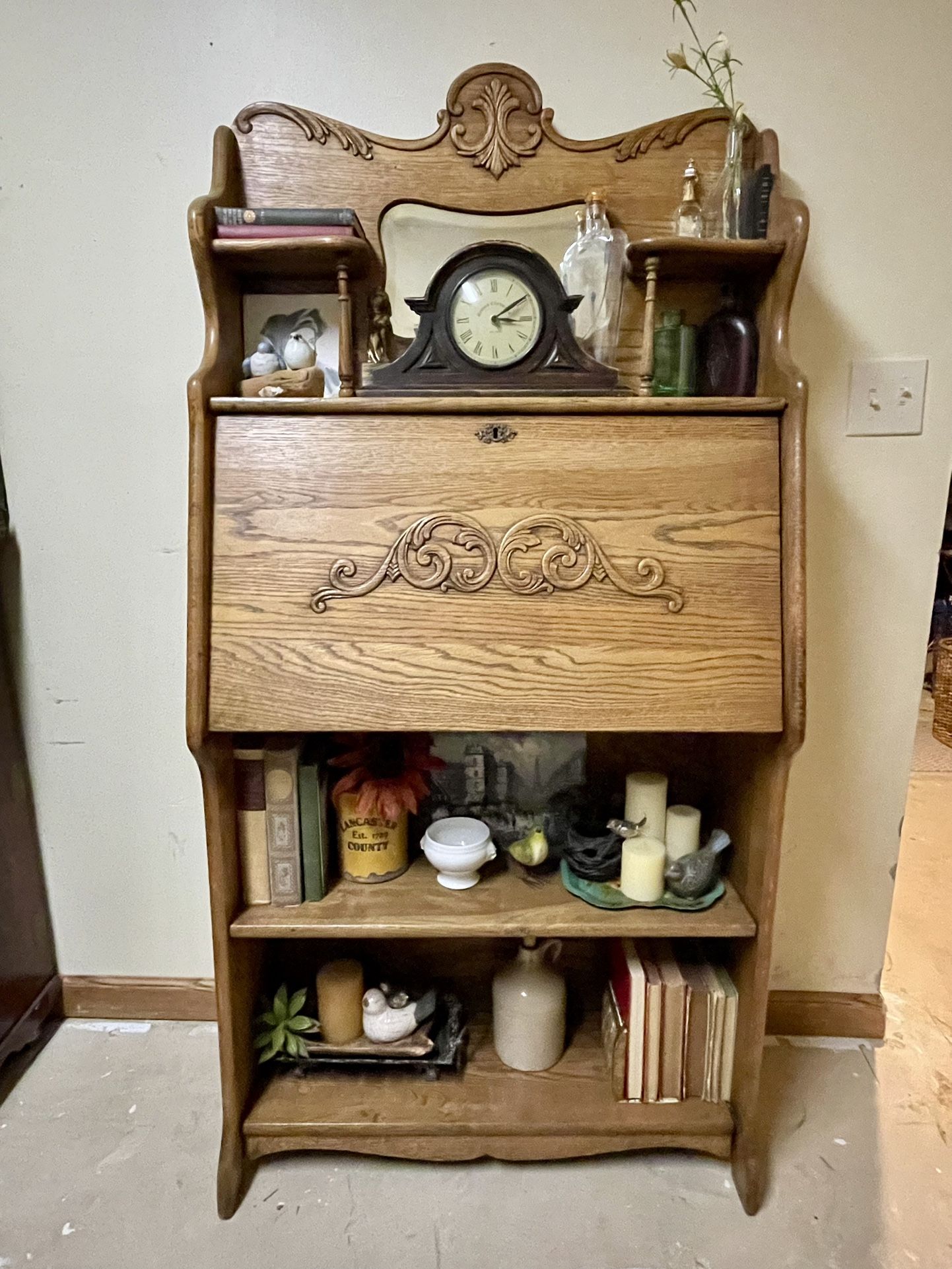 Antique Oak Secretary Desk