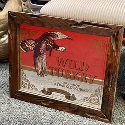 Vintage Wild Turkey Bourbon Bar Mirror