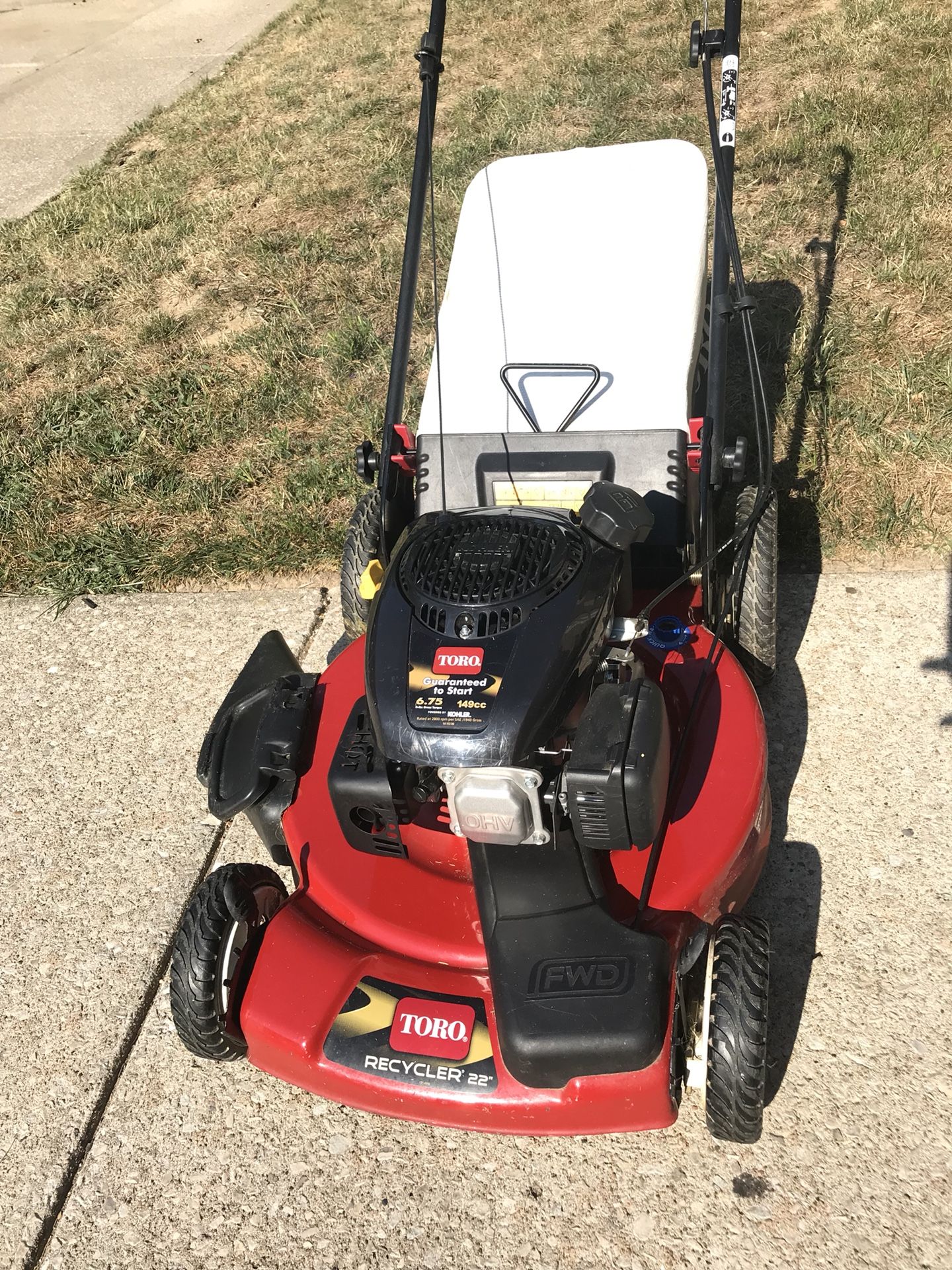 Toro 22 in. Kohler High Wheel Variable Speed Gas Walk Behind Self Propelled Lawn Mower