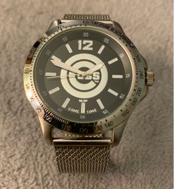 Game Time Chicago Cubs Watch Stainless Steel Back Mesh Milanese Band Tachymeter