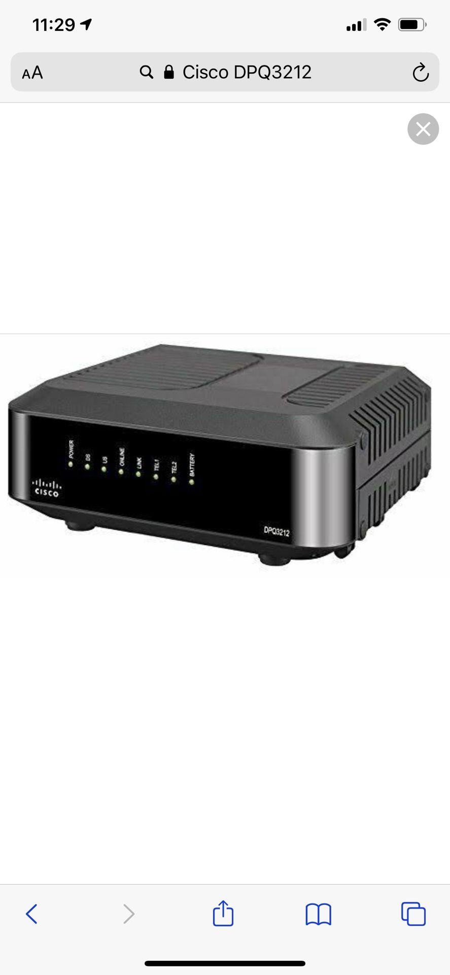 CISCO DPQ3212: Modem Wireless Router Combo (Cox Compatible)