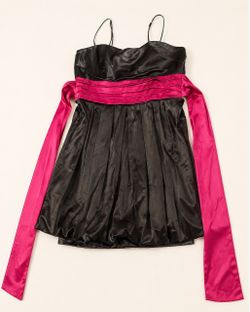 Black & Hot-Pink Party Dress — Size L