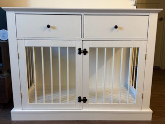 Decorative dog crate plus storage