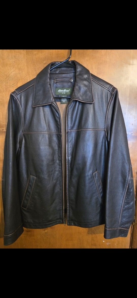 EDDIE BOWER Brown Distressed Leather Jacket- Vintage