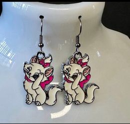 Marie Cat Aristocats Dangle Earrings