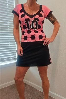 Pink & Black Soccer Jersey Dress Number 10 Halloween  Costume