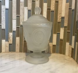 Vintage Fenton 1976 Bicentennial Frosted Satin Glass Candy Dish