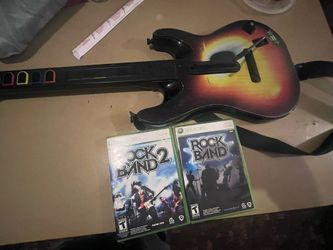 Xbox 360 Wireless Guitar W Games 