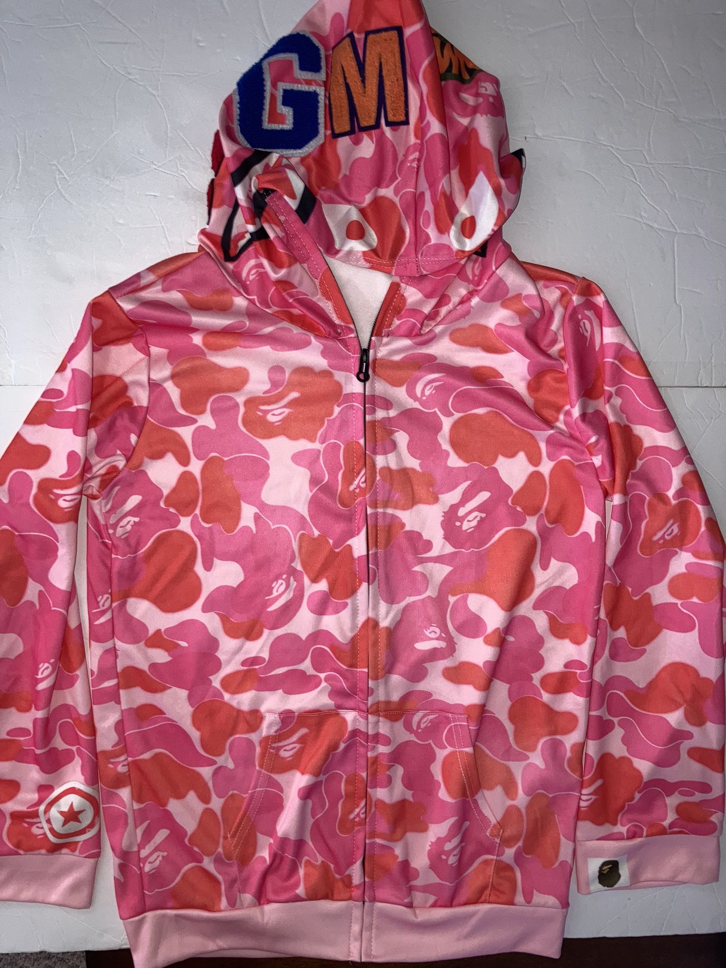 World Gone Mad Shark Jaw Pink Hoodie, YL *BRAND NEW*