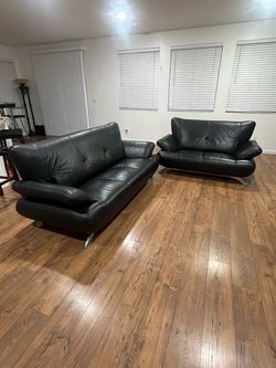 Genuine leather couch set -Great condition