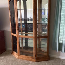 Oak Curio Cabinet 