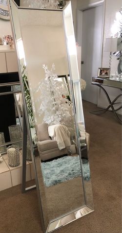 Full-Length Mirrored Frame Floor Mirror