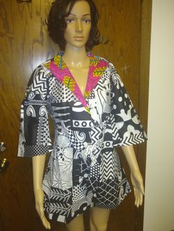African wax print top large