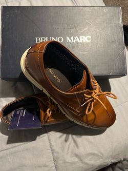 Bruno Marc Brown Leather Lace-Up Dress Shoes