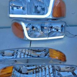 99-06 Sierra Yukon LED Headlights Luces Micas Calaveras Faros Faroles Focos Headlamps
