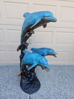 Bronze Dolphins Fountain/ Statue