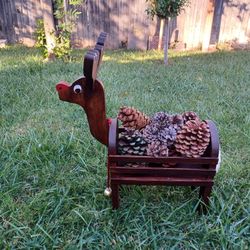 Vintage Christmas Wooden Reindeer