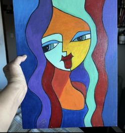 12X16 CUBISM ACRYLIC PAINTING $80.00