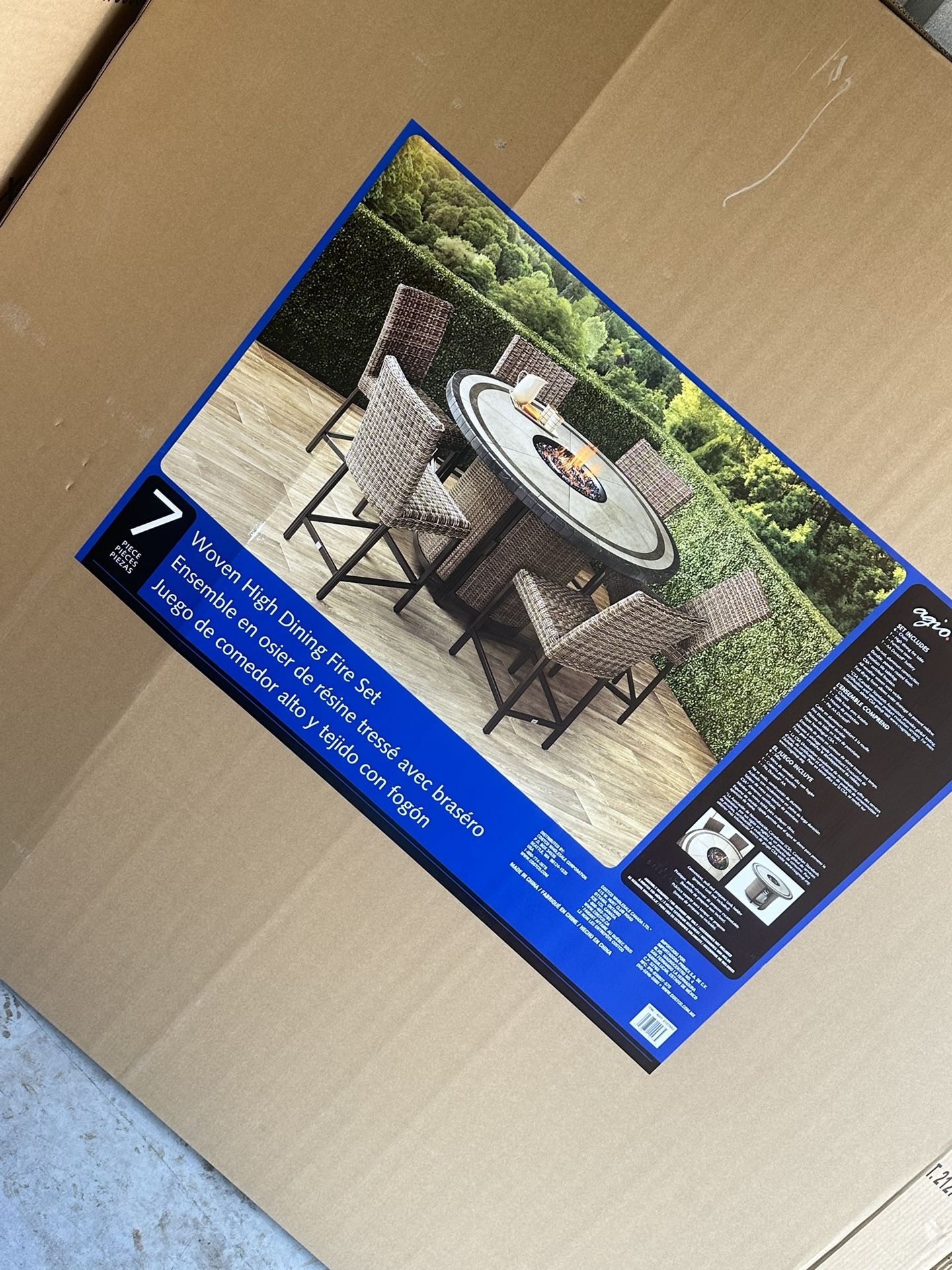 7-piece high dining patio set