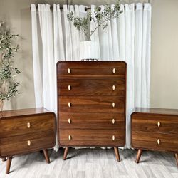 Restored Walnut Dresser Set