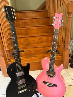 Daisy Rock Wildwood Acoustic Guitar (Mint) and Custom Les Paul