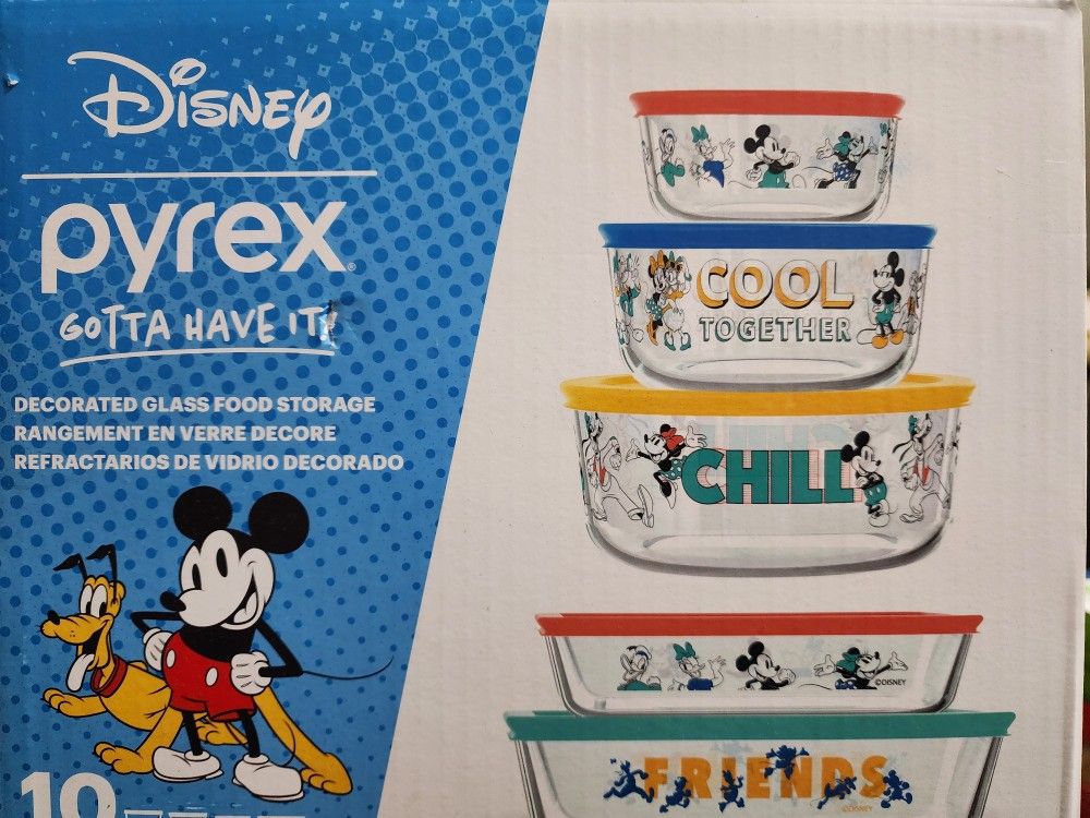 Disney Pyrex Mickey Mouse 10 pieces