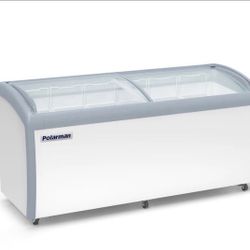 Curved Sliding Top Display Ice Cream Freezer