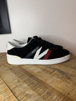 Moncler Men's Monaco M Leather Low-Top Sneakers Black 