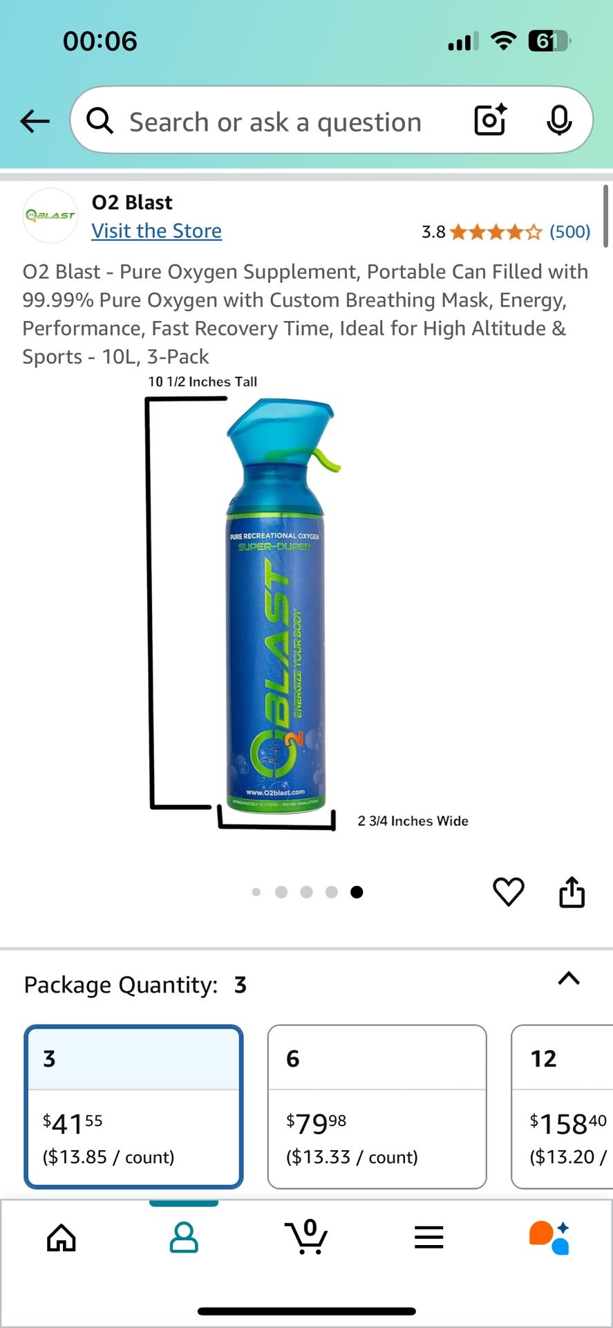 O2 Blast - Pure Oxygen Supplement