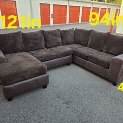 FREE DELIVERY Reversible Couch Sofa Sectional Chaise 3 PC Brown