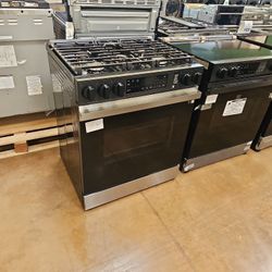 Slide In Gas Stove Samsung 30 Inch Wide Stainless Steel