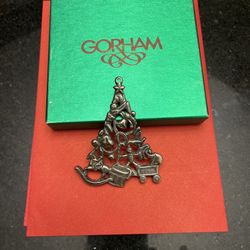1986 gorham Silver Plated Chritmas Tree Ornament