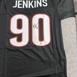 Kris Jenkins Signed Autograph Custom Jersey - Beckett Coa - Cincinnati Bengals 